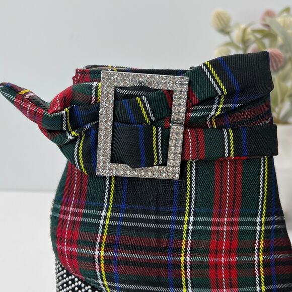 Betsey Johnson Millburn Tartan Stewart Royal Plaid Boot Women 7.5 Tried On - Picture 6 of 12